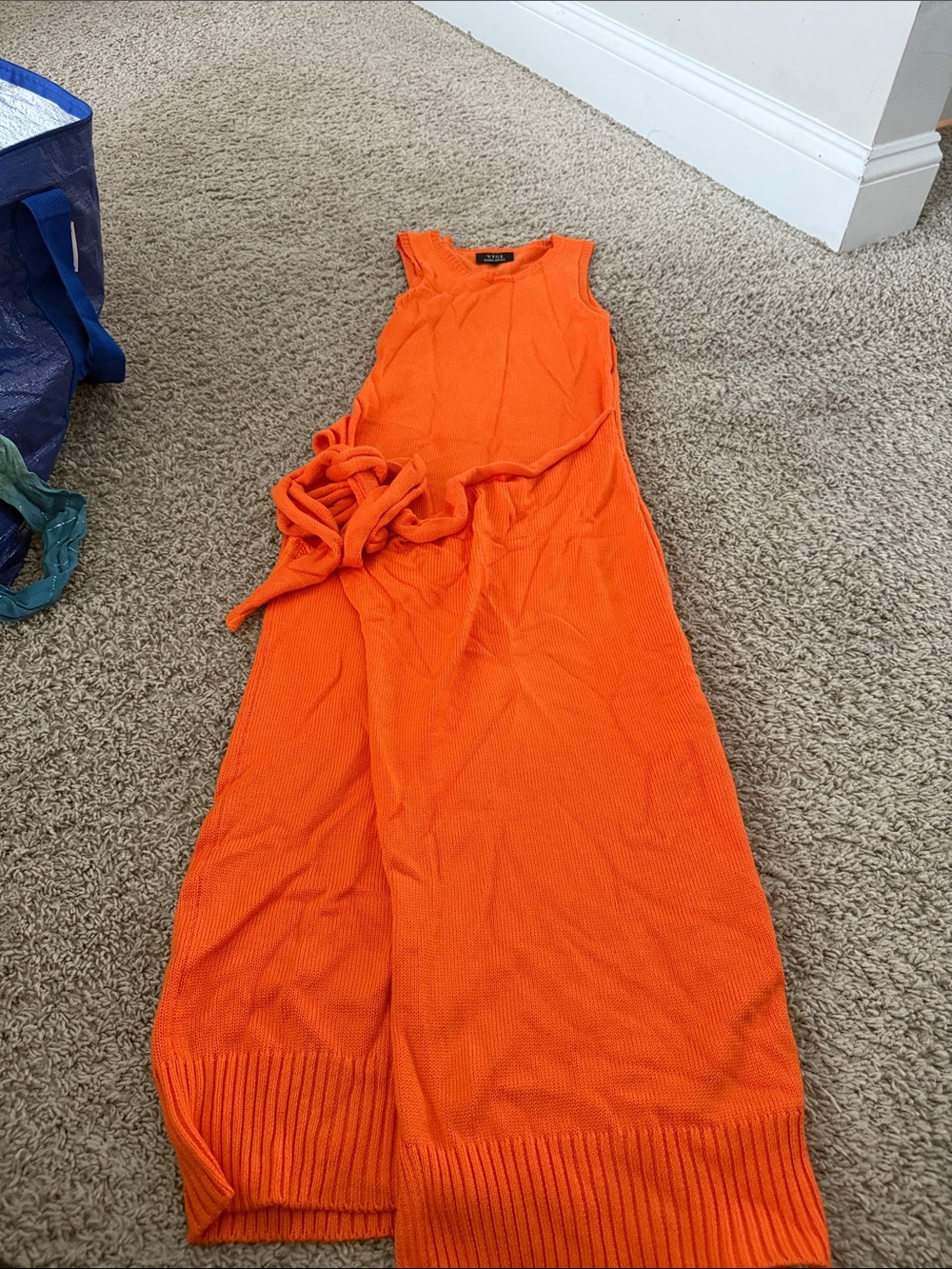 Vici Bright Orange Sleeveless Knit Maxi Dress